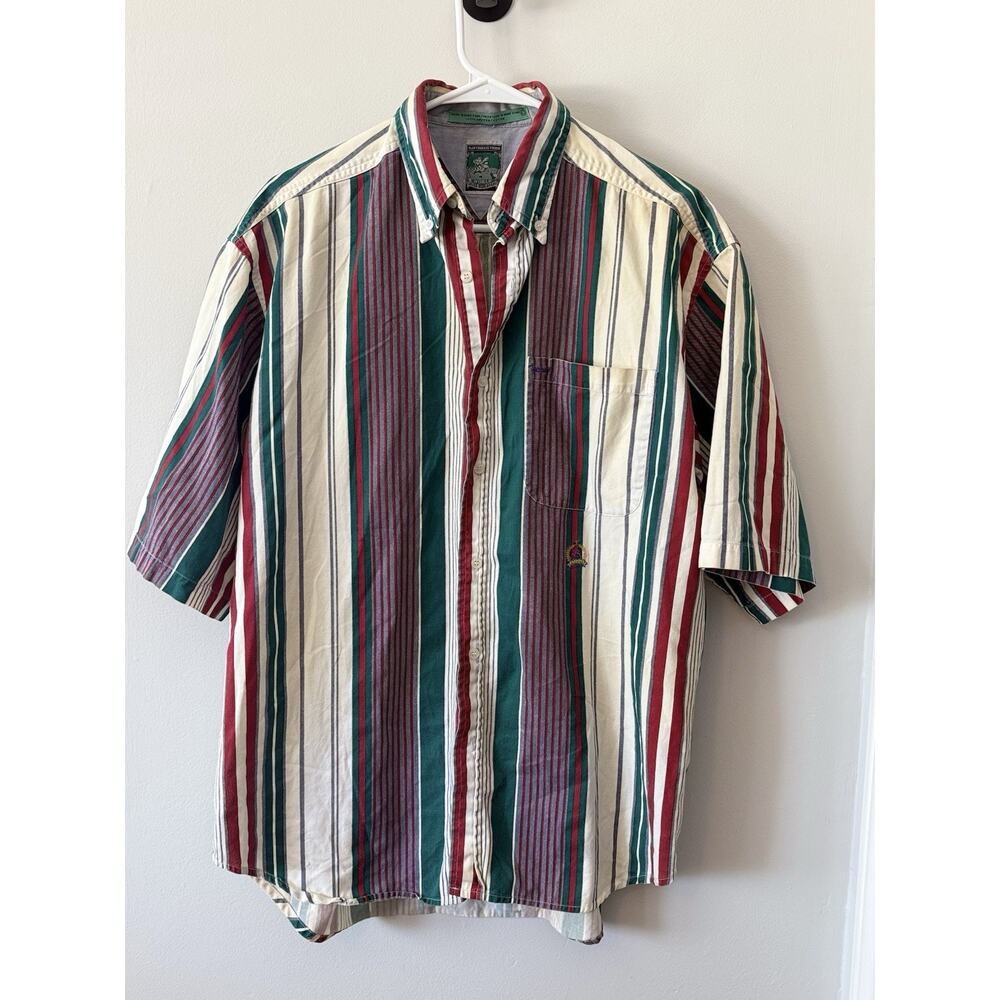Vintage McIntosh & Seymour Button Shirt Size L World Soccer Gear Rugby Striped